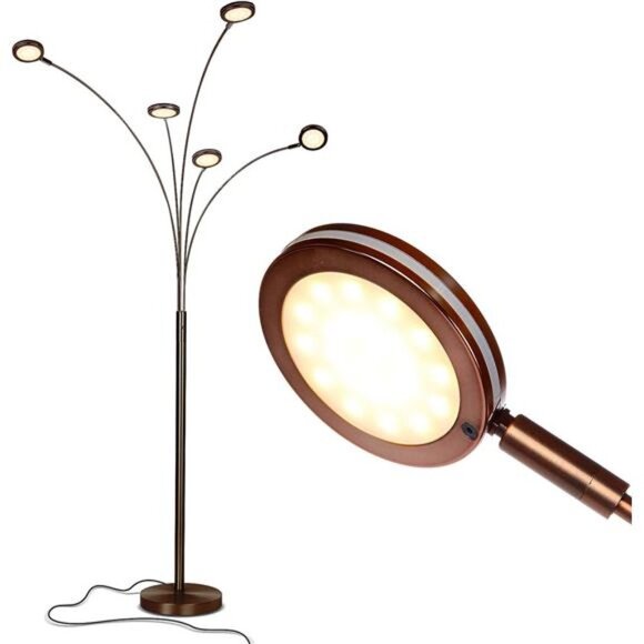 Arc Floor Lamp for Living Room,Tree Floor Lamp with 5 Adjustable Arms,Multi-Head - Picture 1 of 6